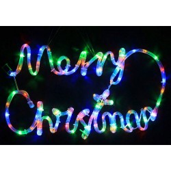 Animated 56CM LED Merry Christmas Sign Multi Colour